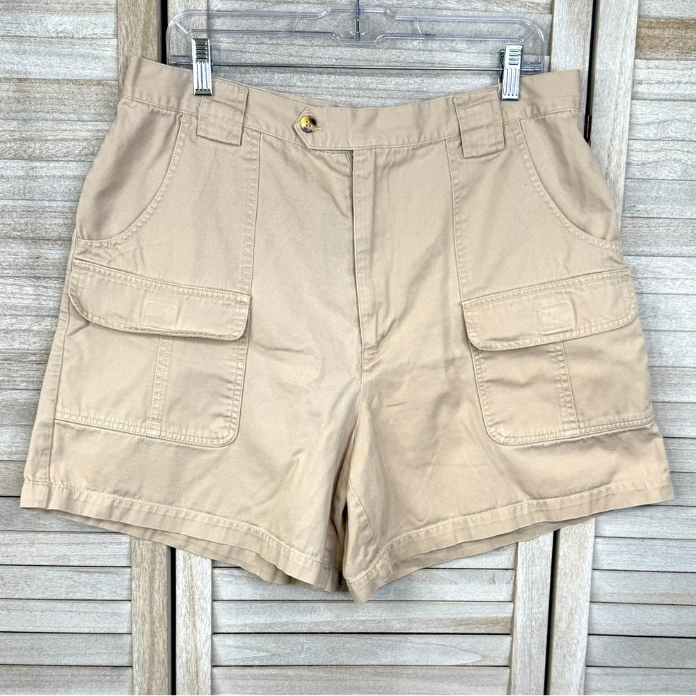 DRESS BARN Cotton Cargo Shorts Tan-16